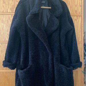 Black Faux Sherpa Coat